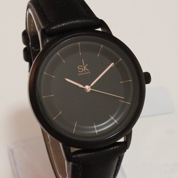 Accessories - Ladies Dress Quartz Watch Black Dial Black Strap 38mm